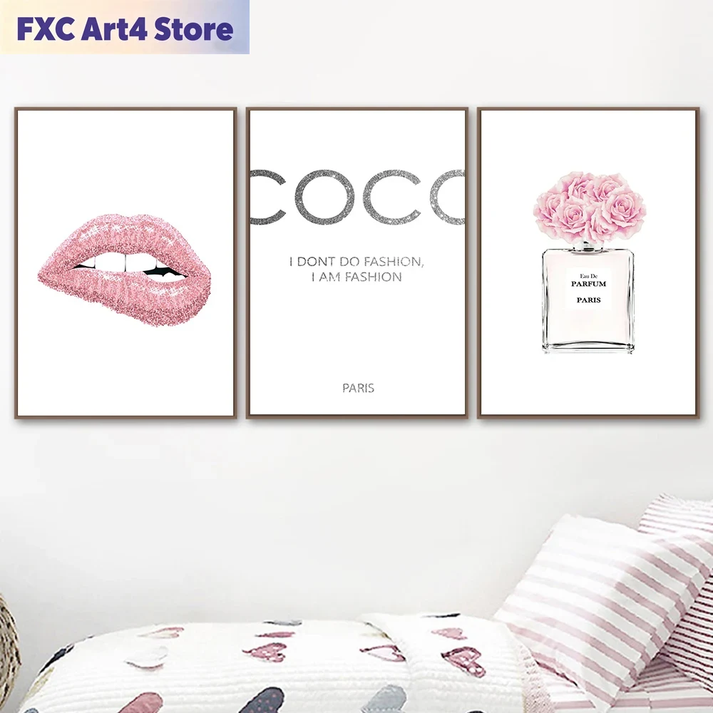 Perfume Villa Fragrance - Frameless Fashion Flower Perfume Pink Lips