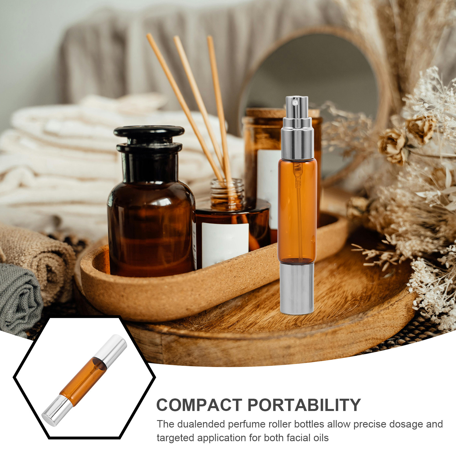 8Pcs Amber Glass Essential Oil - огляд і ціна Perfume Refill Bottle